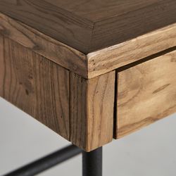 Scrivania Nuapa in legno di olmo naturale, 140 x 60 x 77 cm