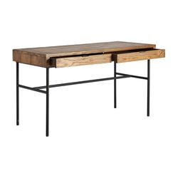 Scrivania Nuapa in legno di olmo naturale, 140 x 60 x 77 cm