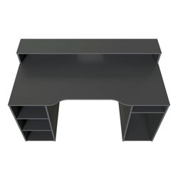 Anthracite gray wooden desk, 136x67x88 cm | OZONE