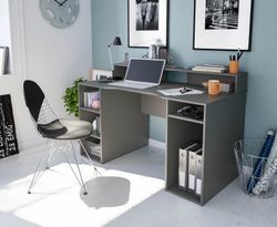 Anthracite gray wooden desk, 136x67x88 cm | OZONE