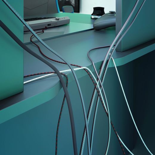 Antracitgrå skrivebord i træ, 136x67x88 cm | OZON