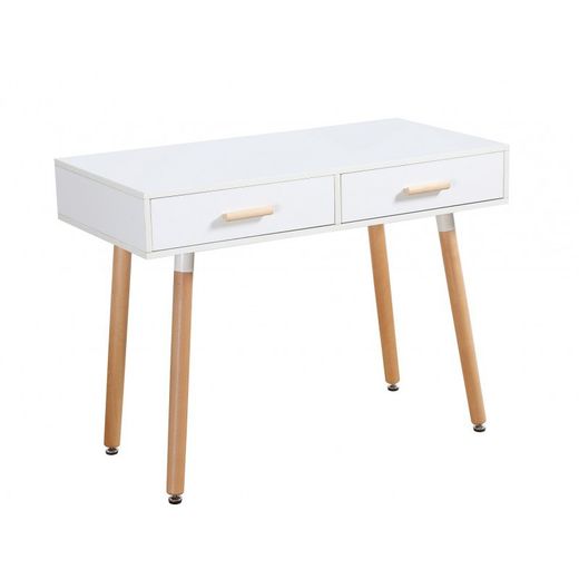 Set da ufficio bianco, 1 scrivania e 1 sedia girevole