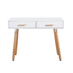 Set da ufficio bianco, 1 scrivania e 1 sedia girevole