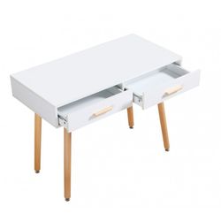 Set da ufficio bianco, 1 scrivania e 1 sedia girevole