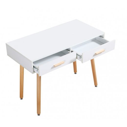 Set da ufficio bianco, 1 scrivania e 1 sedia girevole