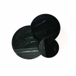 Black marble sculpture, 56x4x56 cm