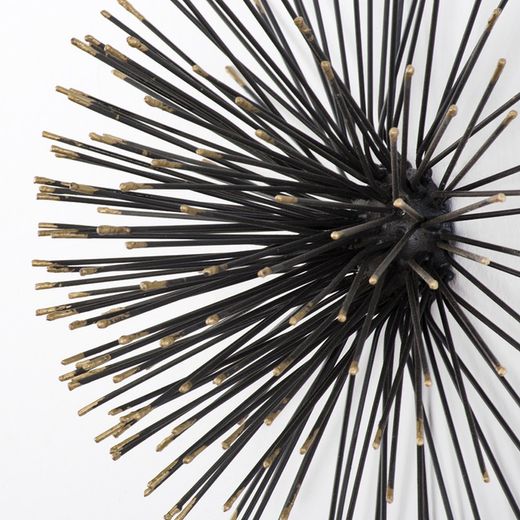 Zwart en goud metalen sculptuur, 29x15x29 cm