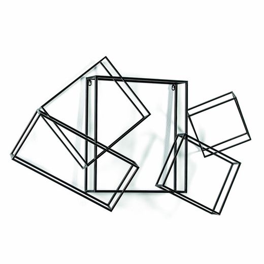 Goud en zwart metalen sculptuur, 113x17x66 cm