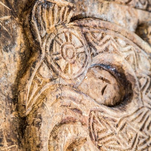 Escultura Egipto de Madera Antigua, 40x26x200cm