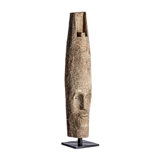 Sculpture Pied en Bois de Manguier, 33x33x160cm