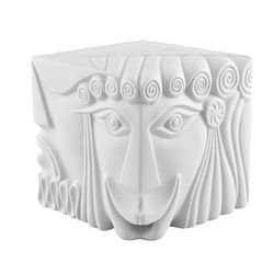 Tragödie- und Komödienskulptur aus weißem Biskuitporzellan, 15,9 x 15,9 x 15,3 cm | Gurgeln