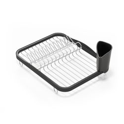 Égouttoir à vaisselle en acier noir et argent, 36 x 28 x 14 cm | couler