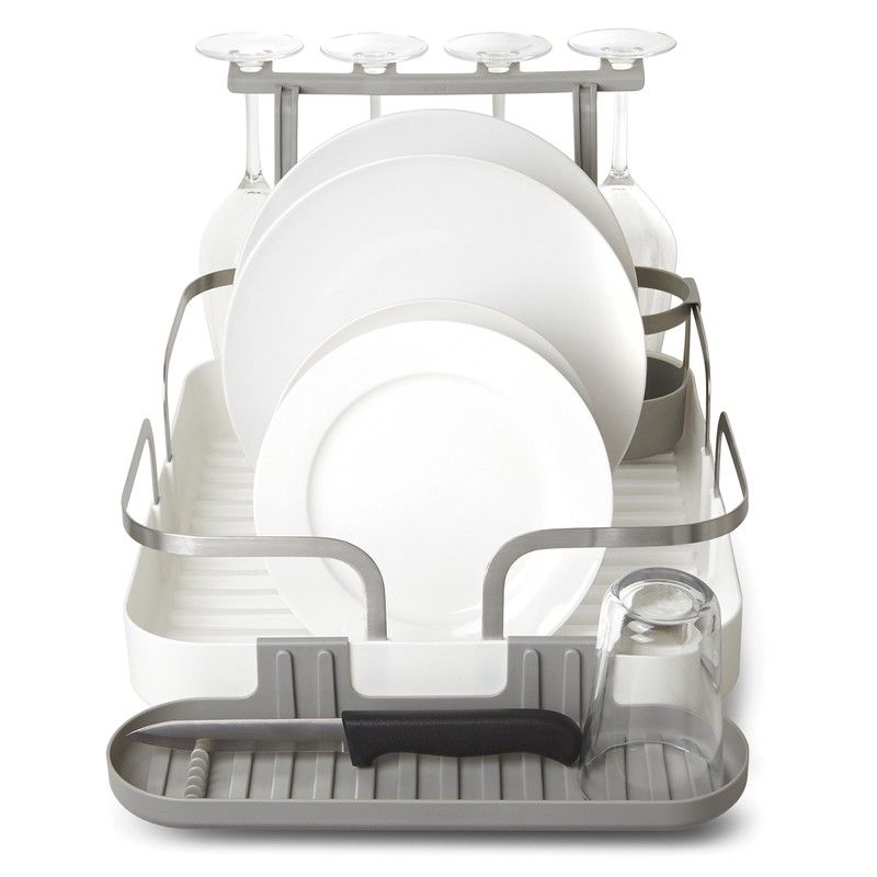 Égouttoir à Vaisselles Avec Plateau Et Range Couverts En Métal - Noir