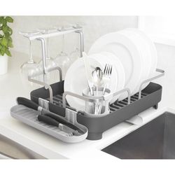 Égouttoir à vaisselle en polypropylène gris, 42 x 34 x 15 cm | Étui
