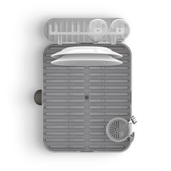 Égouttoir à vaisselle en polypropylène gris, 42 x 34 x 15 cm | Étui