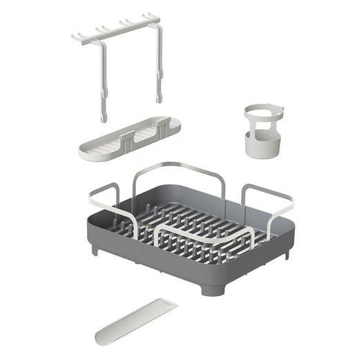 Égouttoir à vaisselle en polypropylène gris, 42 x 34 x 15 cm | Étui