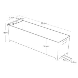 Wąska suszarka do naczyń ABS w kolorze białym, 55,5 x 16,5 x 16 cm | Wieża