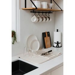 Crème polyester afdruiprek, 61 x 46 x 4 cm | droog