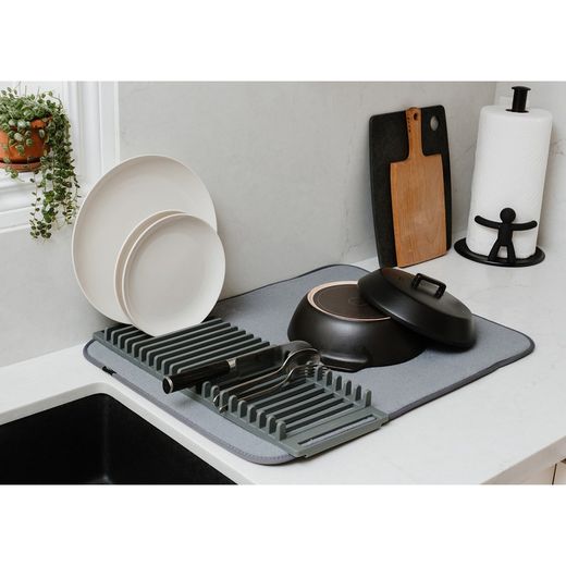 Égouttoir en polyester gris, 61 x 46 x 4 cm | udry