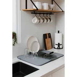 Égouttoir en polyester gris, 61 x 46 x 4 cm | udry