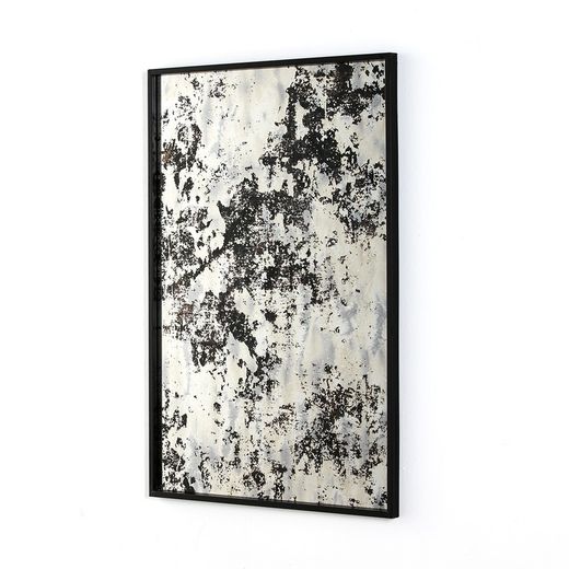 Espejo de Metal Negro y Cristal Envejecido 60x3x90 cm