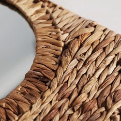 Blair-Strohspiegel, Spiegel aus Eisen und Natur, 38 x 1 x 57 cm