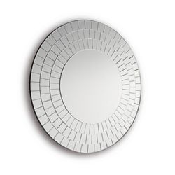 Espejo de Pared Redondo con Marco de Espejos en Mosaico Ø 100 cm