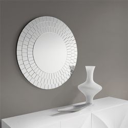 Espejo de Pared Redondo con Marco de Espejos en Mosaico Ø 100 cm