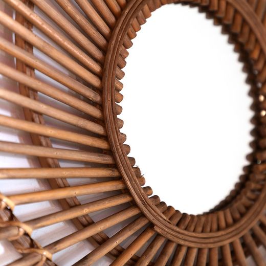 Bamboo mirror and natural mirror, 50 x 2 x 50 cm | arteaga