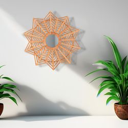 Bambuspegel och naturspegel, 65 x 3 x 65 cm | arteaga