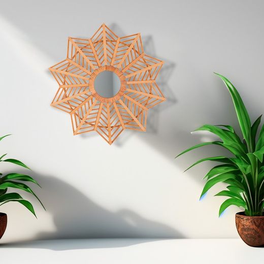 Bambuspegel och naturspegel, 65 x 3 x 65 cm | arteaga