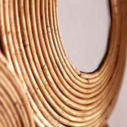 Bamboe spiegel en natuurlijke spiegel, 72 x 8 x 64 cm | cirkels