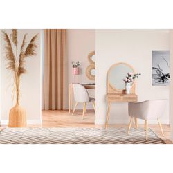 Bamboe spiegel en natuurlijke spiegel, 72 x 8 x 64 cm | cirkels