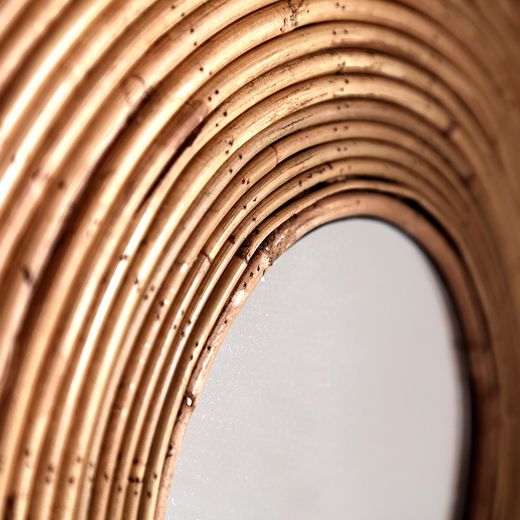 Bamboe spiegel en natuurlijke spiegel, 72 x 8 x 64 cm | cirkels