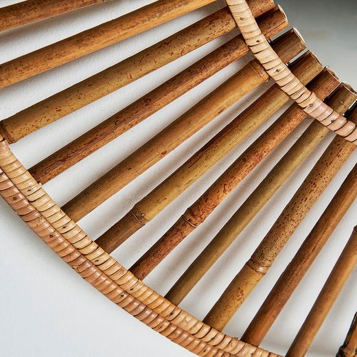 Bamboo mirror and natural mirror, 90 x 4 x 90 cm | arteaga