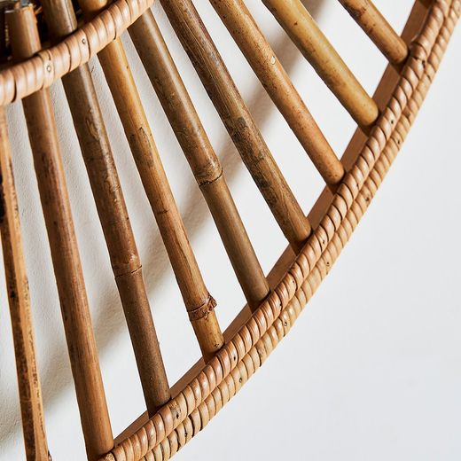 Bamboo mirror and natural mirror, 90 x 4 x 90 cm | arteaga