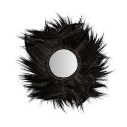 Espelho de parede em fibra natural preto, 100 x 2 x 100 cm | afundar