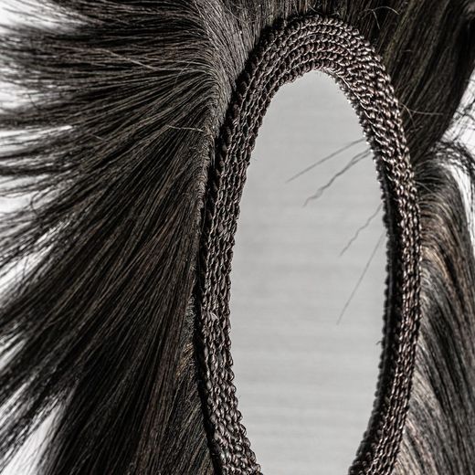 Miroir mural en fibres naturelles noir, 100 x 2 x 100 cm | couler