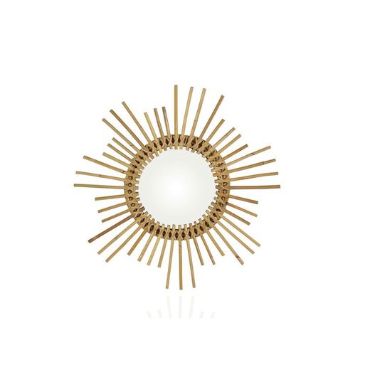 Espejo de pared de ratán, Ø65 cm
