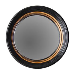 Resin Wandspiegel en Zwart/Gouden Spiegel, Ø54x8 cm.