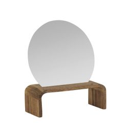 Espejo de pie de madera de acacia en marrón, 17 x 8 x 23 cm | Acacia