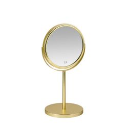 Espejo de pie de metal en dorado, 18,5 x 15 x 34,5 cm | Metal