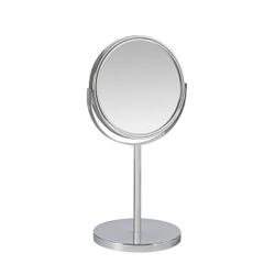 Espejo de pie de metal en plateado, 18,5 x 15 x 34,5 cm | Metal