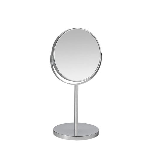 Espejo de pie de metal en plateado, 18,5 x 15 x 34,5 cm | Metal