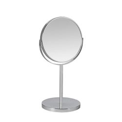 Espejo de pie de metal en plateado, 18,5 x 15 x 34,5 cm | Metal