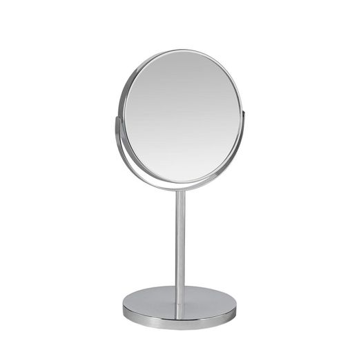 Espejo de pie de metal en plateado, 18,5 x 15 x 34,5 cm | Metal