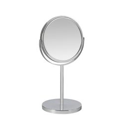 Espejo de pie de metal en plateado, 18,5 x 15 x 34,5 cm | Metal