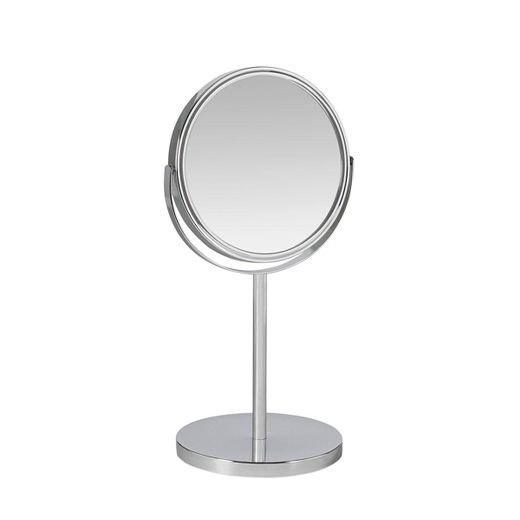 Espejo de pie de metal en plateado, 18,5 x 15 x 34,5 cm | Metal
