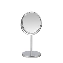 Espejo de pie de metal en plateado, 18,5 x 15 x 34,5 cm | Metal