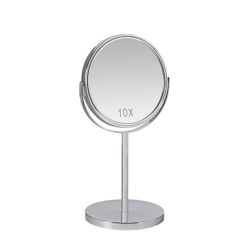 Espejo de pie de metal en plateado, 18,5 x 15 x 34,5 cm | Metal